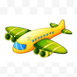 卡通绿色飞机图片_一架飞机