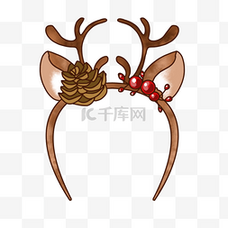 鹿头图片_圣诞发带装饰用品可爱棕色鹿角造