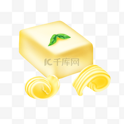 黄油长方体固态油脂写实黄色调味