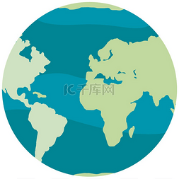 地球上的海洋图片_孤立在白色背景上的星球。