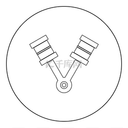 齿轮矢量图图片_圆形或圆形矢量图中的活塞图标黑