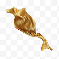金色丝带飘逸图片_3DC4D立体金色飘带丝绸