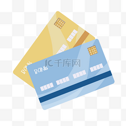 信用卡定制图片_蓝色金色信用卡剪贴画