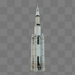q版火箭助推器图片_3D立体航天航天火箭助推白色PPT使