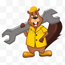 海狸工人工具黄色安全帽