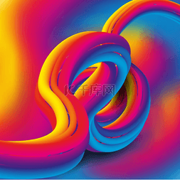 颜色流动图片_彩色几何背景与流体梯度三维流动