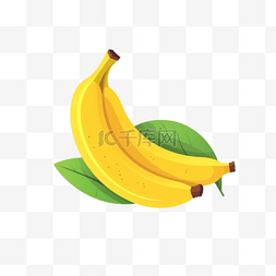 两只猴子吃香蕉图片_卡通手绘水果香蕉