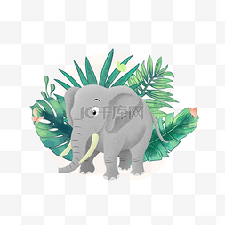 pscad植物素材图片_夏季大象动物剪贴画
