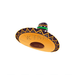 传统头饰图片_墨西哥宽边帽矢量图标墨西哥节日