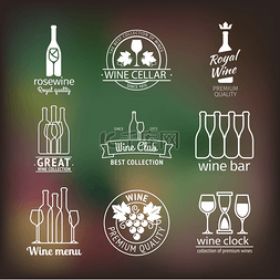 Wine club and restaurant labels set