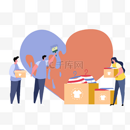 戏台图片_志愿者概念扁平插画