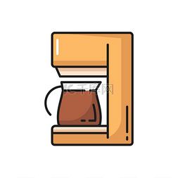 咖啡机图片_带玻璃壶的电动咖啡机，带手柄隔