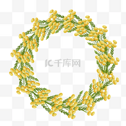艾菊花卉水彩花环边框