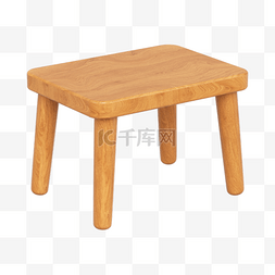 木制餐桌椅图片_C4D简约木纹凳子仿真
