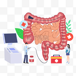 医疗人物医生给肠道检查健康