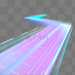 创业道路图片_C4D透视跑道道路科幻