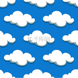 白云形状图片_背景是卡通的白云和天空的无缝图