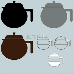 or图标图片_The black coffee maker or container different