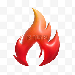 火焰图标图片_3DC4D立体红色火焰图标