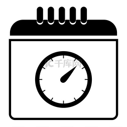 任命图片_带有时钟图标的日历。