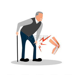 老人膝盖疼痛平面设计理念