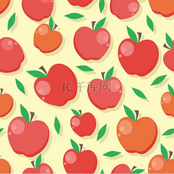 苹果的叶子图片_苹果无缝图案苹果无缝图案成熟的