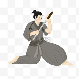日本武士剑图片_日本武士挥剑卡通风格