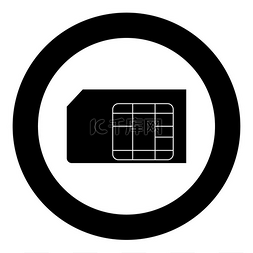 sim电话卡图片_圆形或圆形矢量图中的 Sim 卡图标