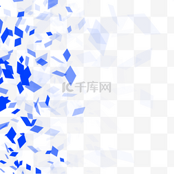 蓝色促销碎片破碎装饰背景几何图