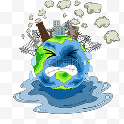地球工业污染插画