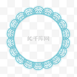 创意圆圈图片_可爱蓝色圆圈花纹蕾丝边框