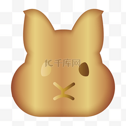 烫金金色兔子兔头