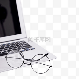 黑白简约图片_现代时尚简洁办公眼镜笔记本