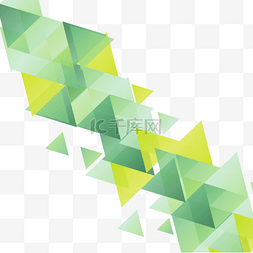 几何形状边框图片_抽象几何三角形形状边框黄绿色