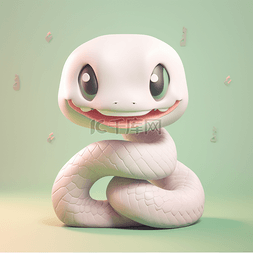 可爱蛇卡通图片_3D立体黏土动物可爱卡通蛇