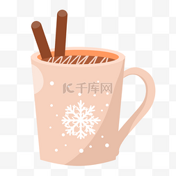冬季创意设计图片_杯子奶茶巧克力棒粉色图片咖啡圣