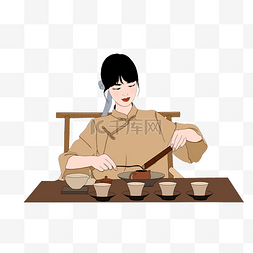 茶道图片_茶艺师人物泡茶茶道