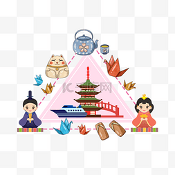 日本文化祭图片_日本寺庙建筑雏祭茶壶边框