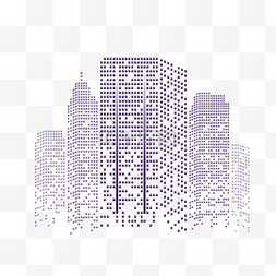 紫色抽象色块渐变风格组合现代城