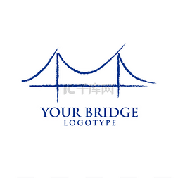抽象的桥商业标志。创意设计
