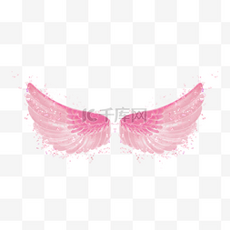 粉色水彩梦幻图片_水彩抽象翅膀粉色羽翼
