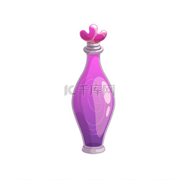 的水晶瓶图片_药水瓶矢量图标，玻璃瓶中的紫色