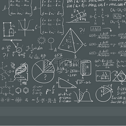 blackboard图片_Background of white blackboard with mathemati