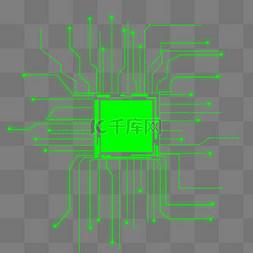 芯片线条图片_绿色线框荧光绿科技芯片