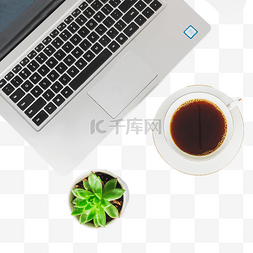 办公桌面笔记本电脑咖啡