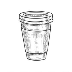 一次性塑料杯图片_带盖子的咖啡杯独立外卖饮料示意