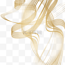 抽象金色线条波纹流动弯曲边框