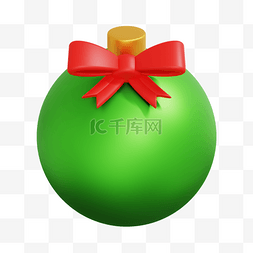 立体球绿色图片_3DC4D立体圣诞节蝴蝶结圣诞球