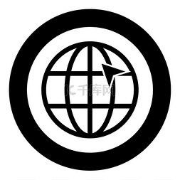 创意标志图片_地球网格上的箭头 Globe internet 概