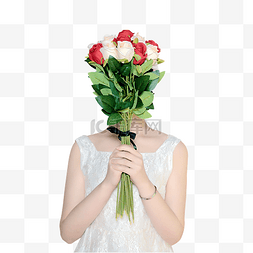女人节图片_女生正面拿鲜花